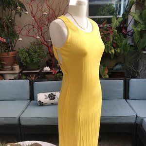 Yellow lattice back dress